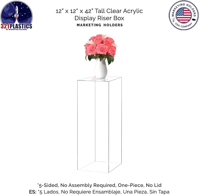 Marketing Holders Acrylic Display Riser Box Hollow No Lid Clear Podium Display - Image 4