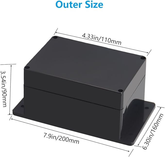 Project Box ABS Black Electrical Boxes IP67 Outdoor Waterproof Junction Box - Image 2