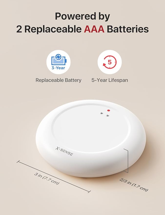 X-Sense Wi-Fi Water Leak Detector Kit, Smart Water Sensor Alarm - Image 2
