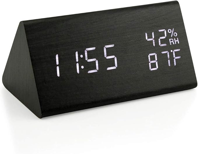 OCT17 Wooden Alarm Clock, Smart LED Digital Clock by OCT17