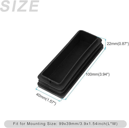 METALLIXITY Rectangle End Caps 2Pcs, Plastic Rectangle Tube Inserts Threaded - Image 2