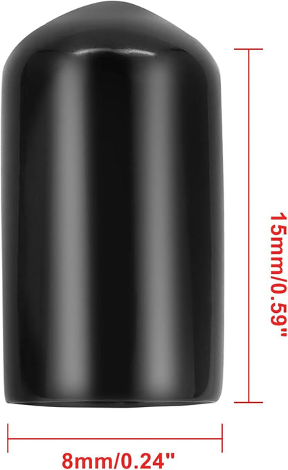 24 Pcs Round Rubber End Caps, 5/16" ID Vinyl Flexible Screw Thread Protectors - Image 2