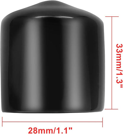 12 Pcs Round Rubber End Caps 1.1" ID Vinyl Flexible Bolt Chair Foot Covers - Image 2