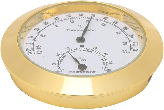 Tbest Guitar Analog Hygrometer, Round Alloy Digital Thermometer Hygrometer - Image 3
