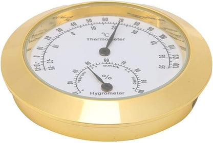 Tbest Guitar Analog Hygrometer, Round Alloy Digital Thermometer Hygrometer - Image 3