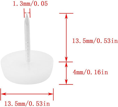 60PCS Chair Table Leg Protectors 14mm Plastic Cap Sliding Flat Nails Anti - Image 2