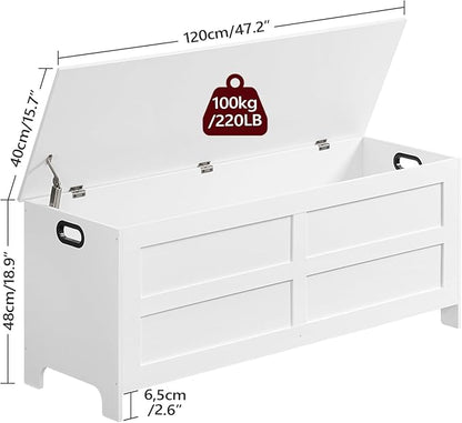 Storage Chest, 47.2” Large Toy Chest, Entryway Storage Trunk, Storage Bench - Image 3