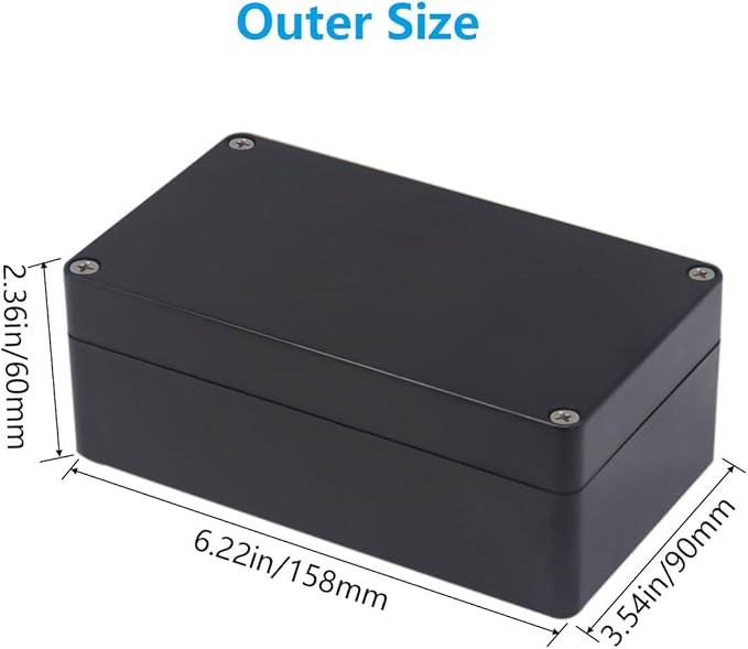 Outdoor Waterproof Junction Box IP67 Project Box ABS Black Electrical Boxes - Image 2