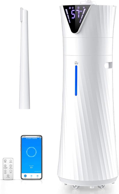 17L/4.5Gal Humidifier Large Room, Smart Quiet Ultrasonic Cool Mist Humidifiers by MONISEN