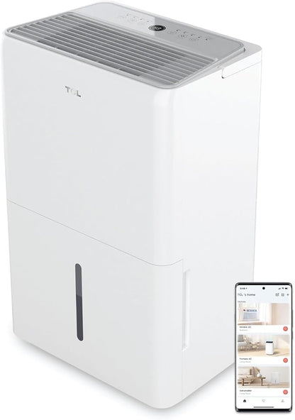 TCL 4, 500 Sq. Ft. Smart Dehumidifier, Energy Star, 50 Pints Per Day, Moisture by TCL