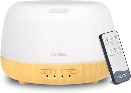 300ML Essential Oil Diffuser, Quiet 8 Hours Operation, 7-Color LED Light by SEEDSEEL