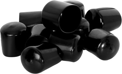 10 PCS Black Round Vinyl Rubber End Caps Kits, Flexible Screw Thread Protectors by Zinkebol