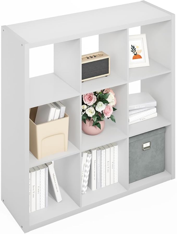 Furinno Simple Cube Storage Organizer, 9-Cube Display Shelf, Open Back Shelving - Image 5