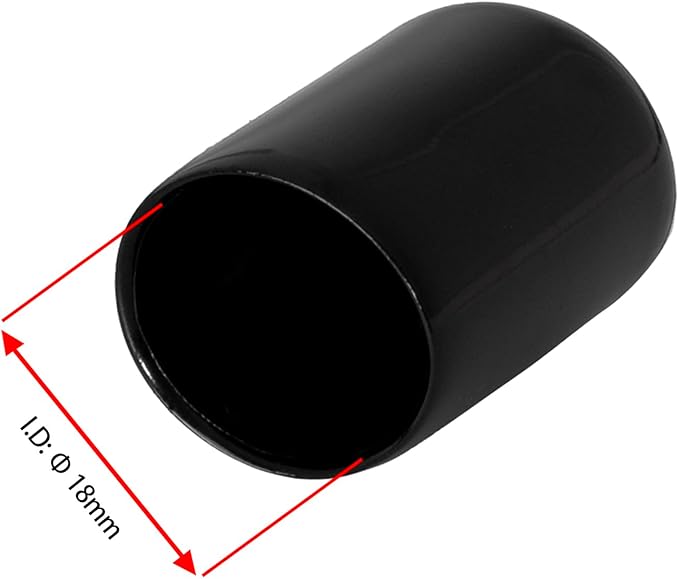 10 PCS Black Round Vinyl Rubber End Caps Kits, Flexible Screw Thread Protectors - Image 2