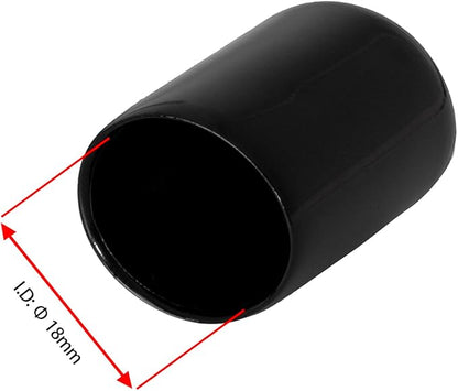 10 PCS Black Round Vinyl Rubber End Caps Kits, Flexible Screw Thread Protectors - Image 2