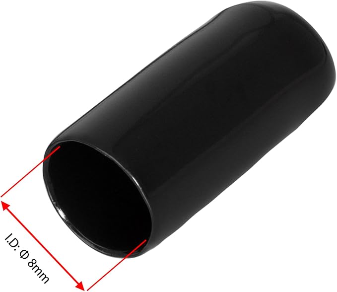 20 PCS Black Round Vinyl Rubber End Caps Kits, Flexible Screw Thread Protectors - Image 2