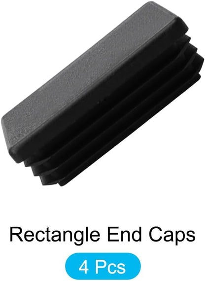 METALLIXITY Rectangle End Caps 4Pcs, Plastic Rectangle Tube Inserts Threaded - Image 5