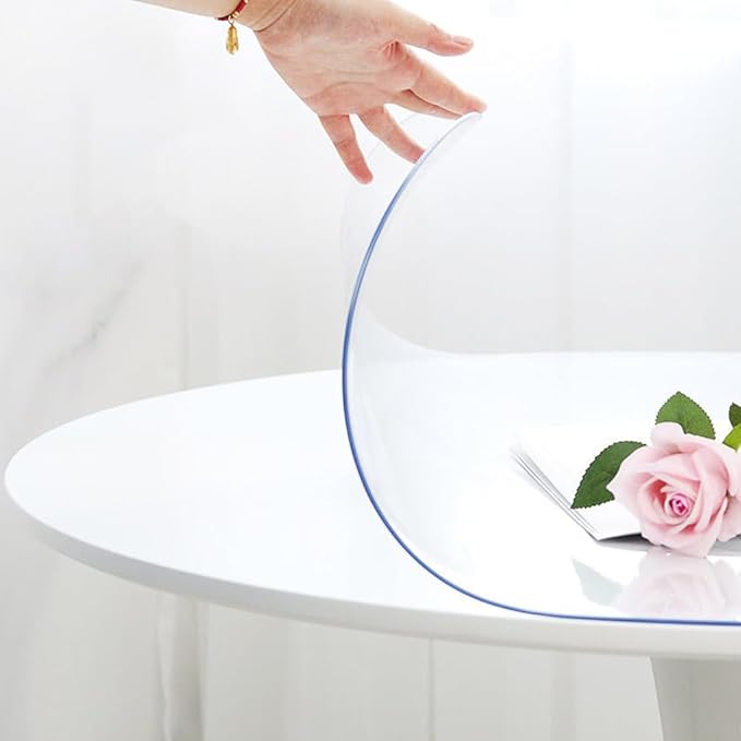 1.5mm Thick 42 Inch Dia Crystal Clear Round Table Top Protector Plastic Cover - Image 7