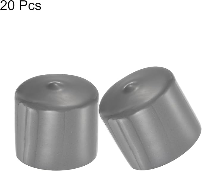 uxcell 20pcs Rubber End Caps 35mm ID Vinyl Cap Cover Screw Protectors Dark Grey - Image 2