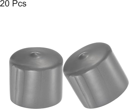 uxcell 20pcs Rubber End Caps 34mm ID Vinyl Cap Cover Screw Protectors Dark Grey - Image 2