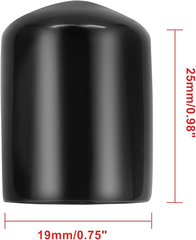 24 Pcs Round Rubber End Caps, 3/4" ID Vinyl Flexible Screw Thread Protectors - Image 2