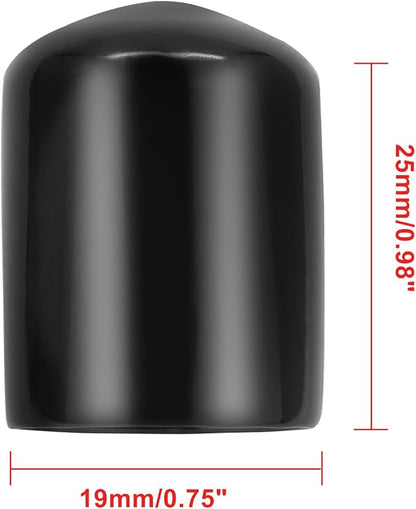 24 Pcs Round Rubber End Caps, 3/4" ID Vinyl Flexible Screw Thread Protectors - Image 2