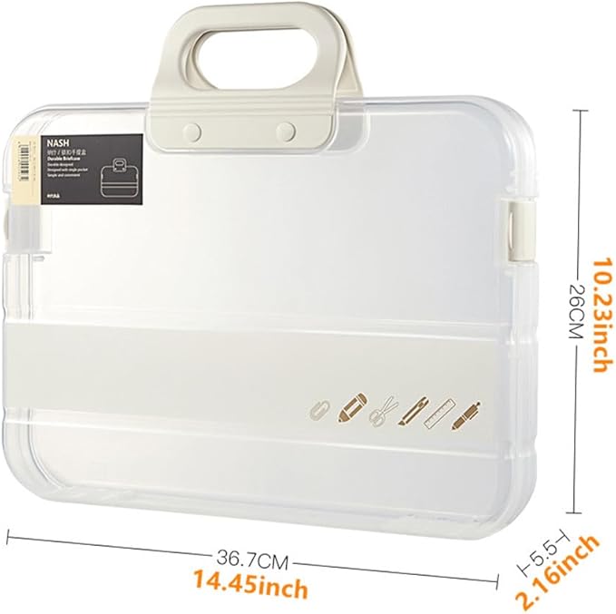 Portable File Box Clear Waterproof Document Storage Box - Image 2