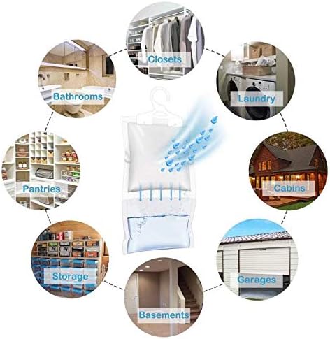 ZSZMFH 6 Pack Moisture Absorber & Max Odor Eliminator Hanging Bag, Charcoal - Image 7