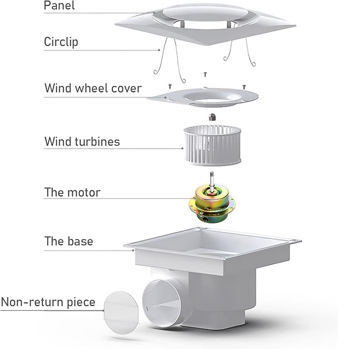 TWSOUL Bathroom Exhaust Fan, 8 inch Silent Bathroom Ceiling Ventilation Fan - Image 3