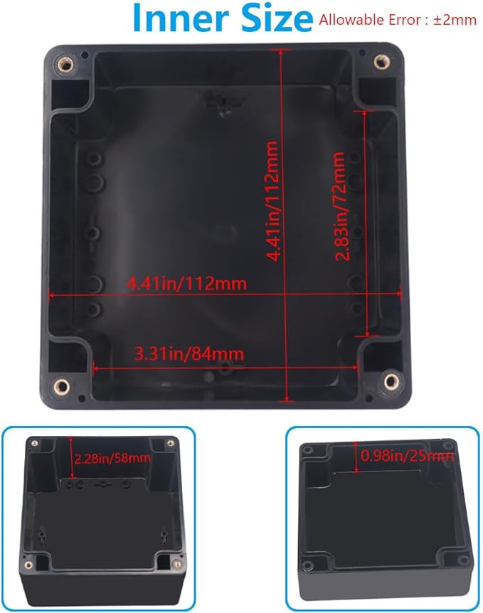 Outdoor Waterproof Junction Box IP67 Project Box ABS Black Electrical Boxes - Image 5