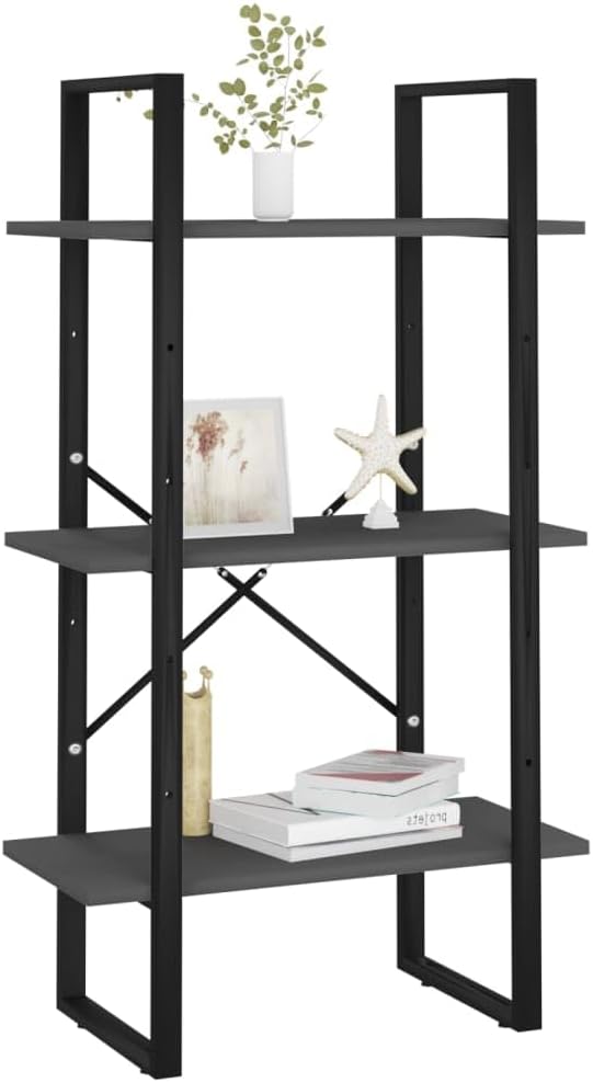Grey Metal Medium Storage Shelf 11.8 x 23.6 x 41.3 in 3 Tier Rectangular - Image 5