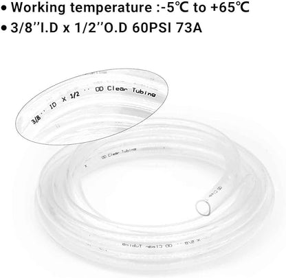 3/8’’ ID × 1/2’’ OD - 25 ft Clear Plastic Tubing BPA Free and Non-Toxic - Image 5