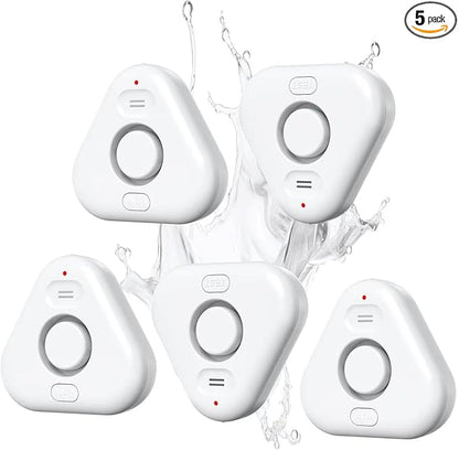 5 Pack Water Leak Detectors for Home, Stechro 4 Levels Adjustable Audio 0-120dB by stechro