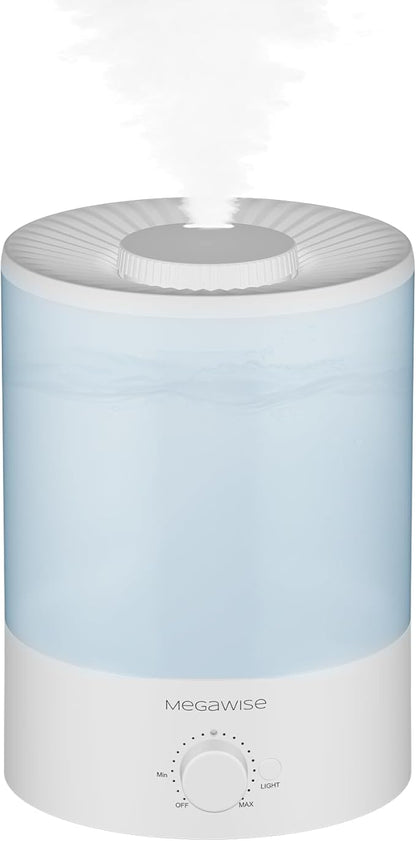 MegaWise Ultrasonic Cool Mist Humidifier | Quiet Operation, Top Fill, Auto by MEGAWISE