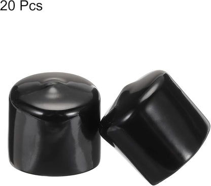 uxcell 20pcs Rubber End Caps 35mm ID Vinyl PVC Round Tube Bolt Cap Cover Screw - Image 2