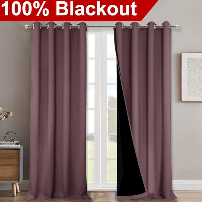 NICETOWN Dry Rose 100% Blackout Curtains - Image 2