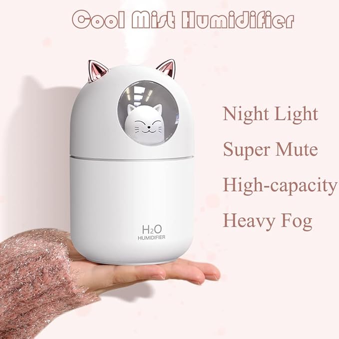 Portable Small Humidifier, 300ml Mini Cool Mist Humidifier - Image 4