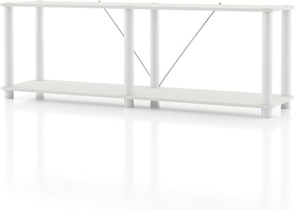 Homes: Inside + Out Apexa Modern 2-Tier Extra Wide Shelving Units, Collectibles by HOMESInsideOut
