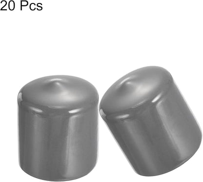 uxcell 20pcs Rubber End Caps 30mm ID Vinyl Cap Cover Screw Protectors Dark Grey - Image 2