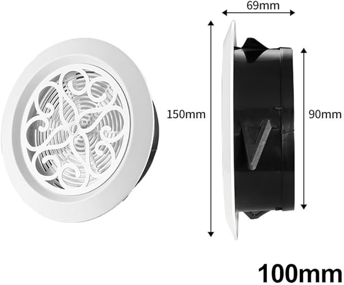 Round Air Vent Grille with Adjustable Louvers, ABS Ventilation Cover - Image 7