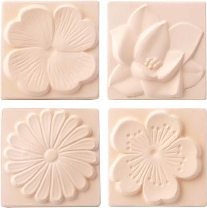 Air Purifying Healing Ceramic -Korean flowers 4 Square Wall tiles, One by CRECEN-HealingSpacesforYou
