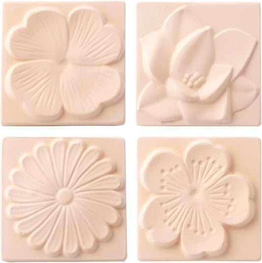 Air Purifying Healing Ceramic -Korean flowers 4 Square Wall tiles, One by CRECEN-HealingSpacesforYou