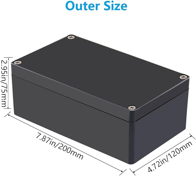Outdoor Waterproof Junction Box IP67 Project Box ABS Black Electrical Boxes - Image 2