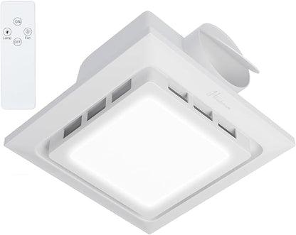 10" Bathroom Exhaust Fan with Light, 110 CFM Powerful 1.0 Sone Quiet Vent Fan by FocusonKitchenBathroom