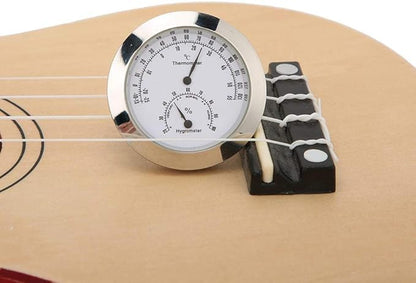 Tbest Guitar Analog Hygrometer, Round Alloy Digital Thermometer Hygrometer - Image 4