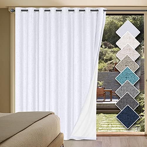 H.VERSAILTEX White Linen Blackout Curtains Durable Thick Textured Linen Look by HVERSAILTEX