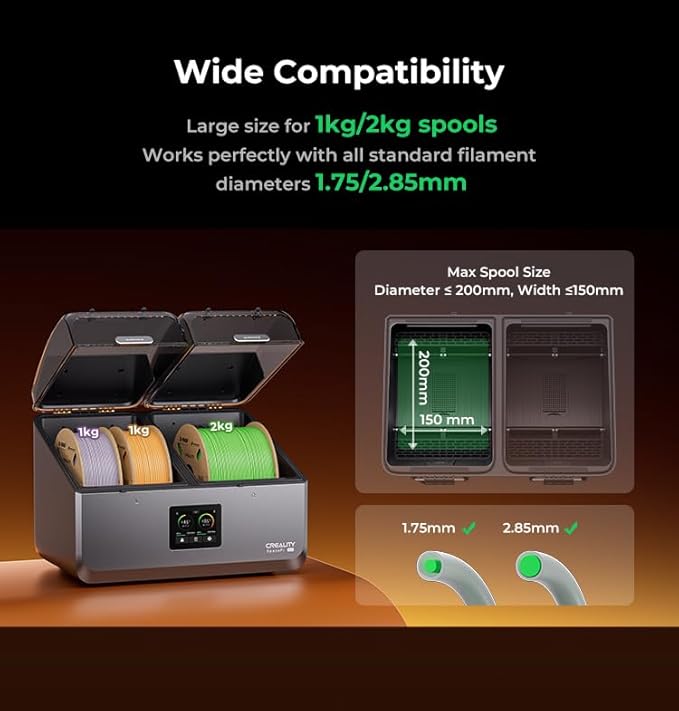 Creality Space Pi X4 Filament Dryer, 4 Spools 3D Printer Filament Dryer Box - Image 5