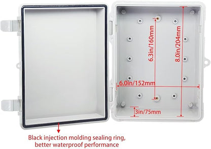 Junction Box, Hinged Cover IP67 Waterproof ABS Project Box - Image 4