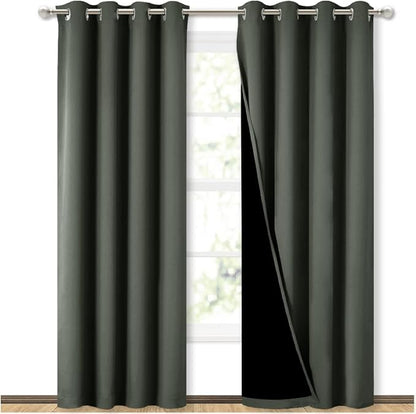 NICETOWN 100% Blackout Curtains 84 inches Long, Pair of Energy Smart & Noise by NICETOWN
