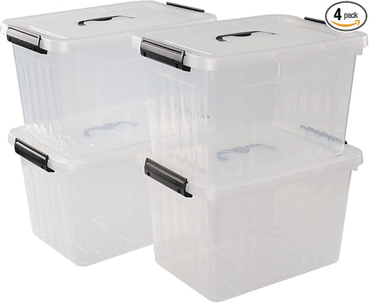 10 L Clear Plastic Latching Box, Plastic Storage Bin by Zerdyne